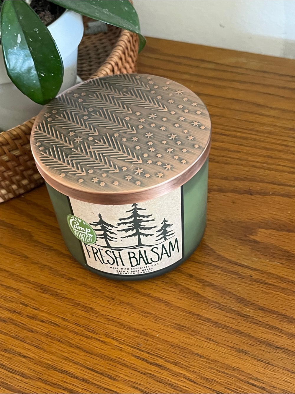 Bath & Body Works Fresh Balsam Green Jar Candle with Metallic Lid